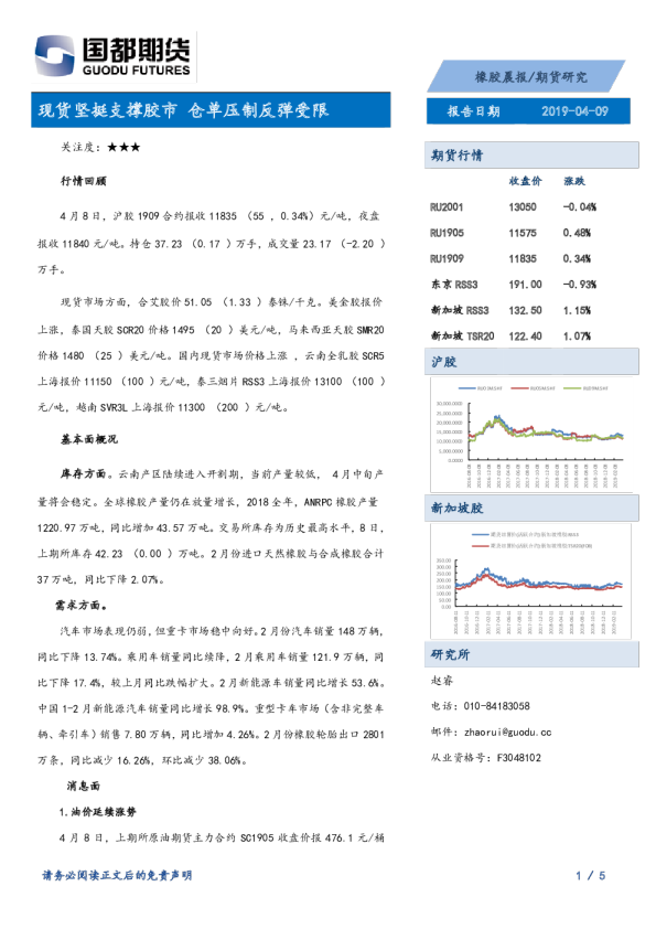 橡胶晨报：现货坚挺支撑胶市，仓单压制反弹受限