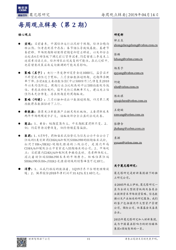 每周观点辑要（第2期）