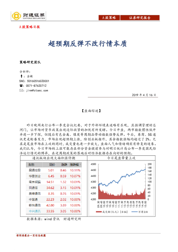 A股策略日报：超预期反弹不改行情本质