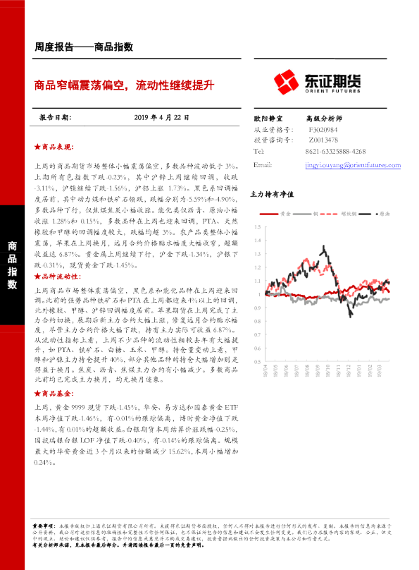 商品窄幅震荡偏空，流动性继续提升