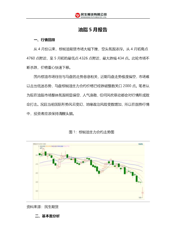 油脂5月报告
