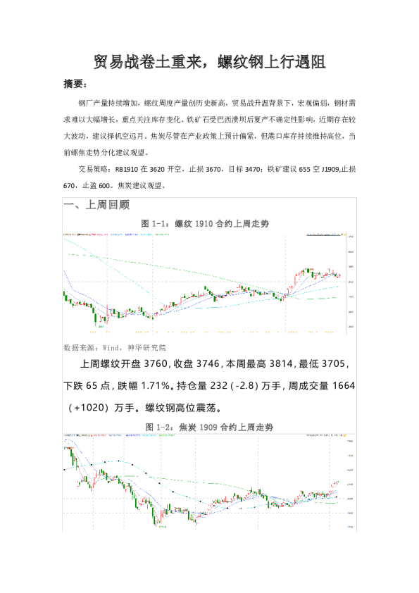 贸易战卷土重来，螺纹钢上行遇阻