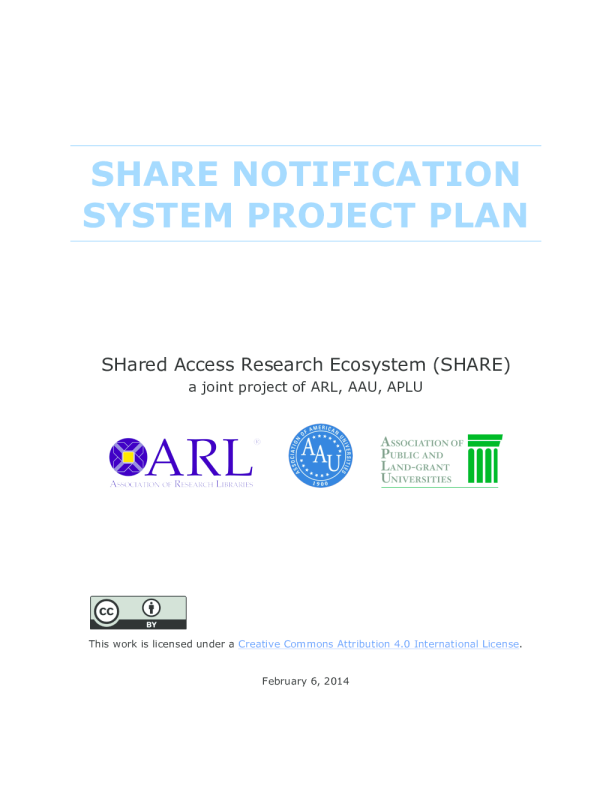 SHARE Notification System Project Plan