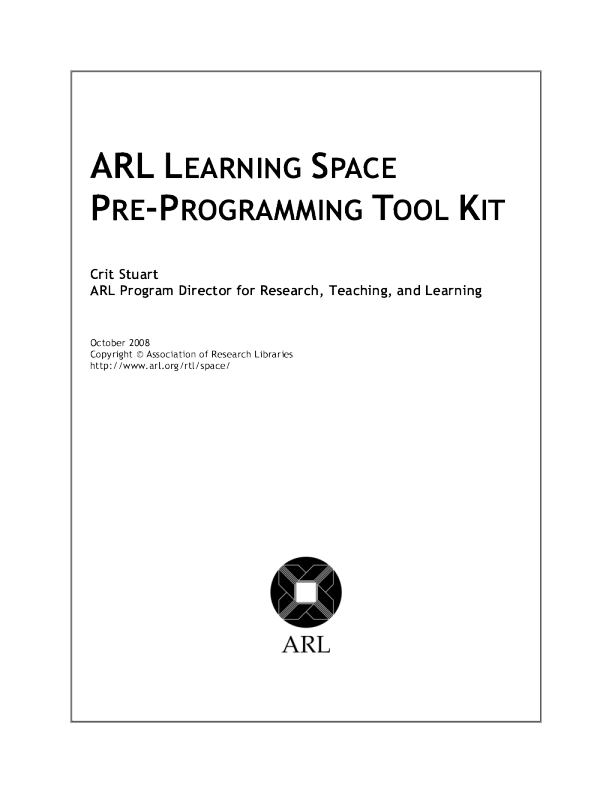 ARL Learning Space Pre-Programming Tool Kit
