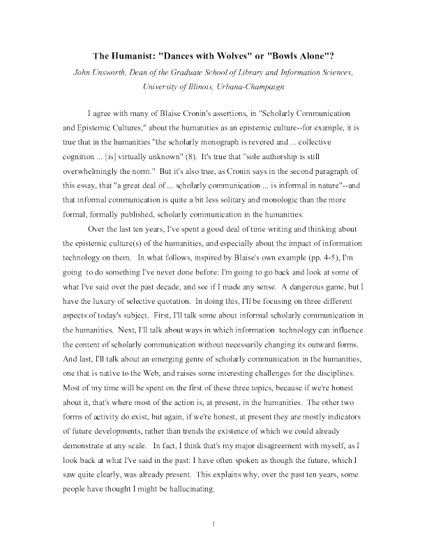 The Humanist: “Dances with Wolves” or “Bowls Alone”?