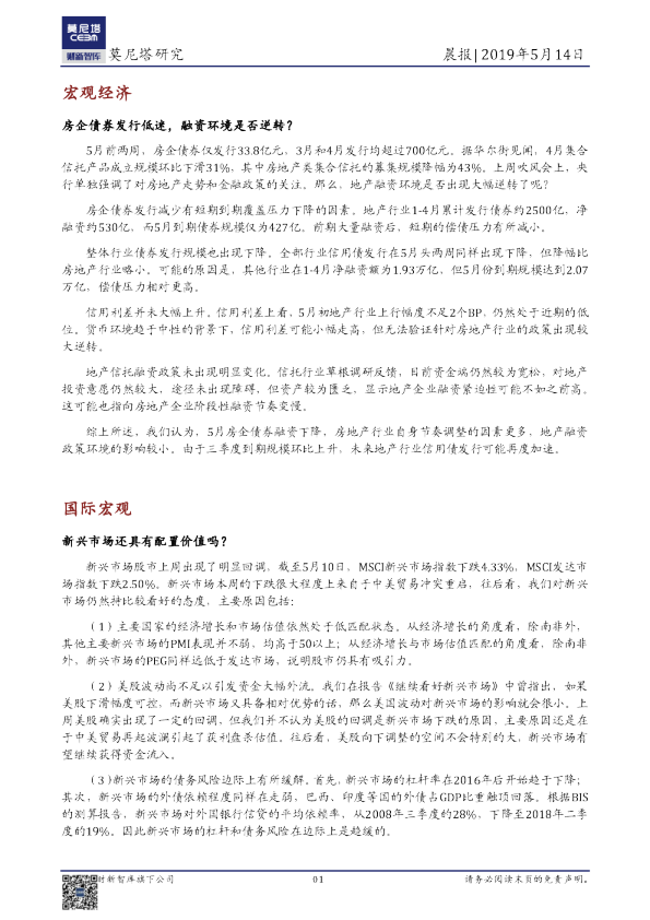 莫尼塔研究晨报