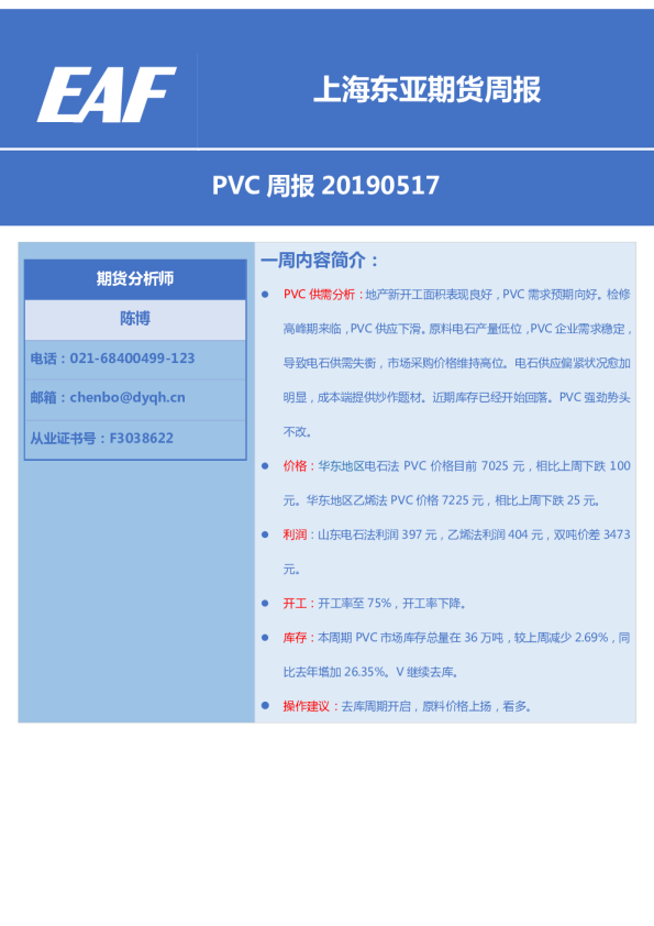 PVC周报 
