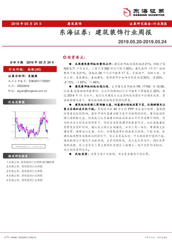 建筑装饰行业周报