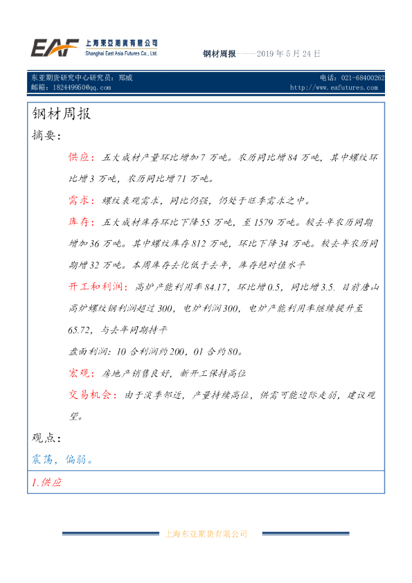 钢材周报