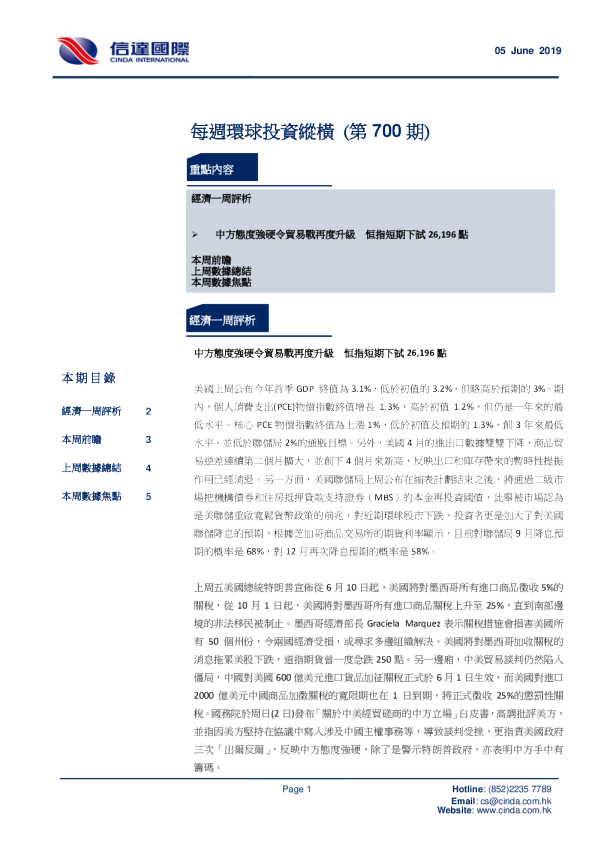 每周环球投资纵横（第700期）