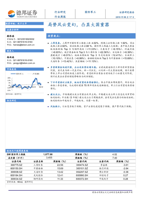 局势风云变幻，凸显大国重器
