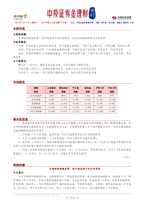 中投证券金理财日刊