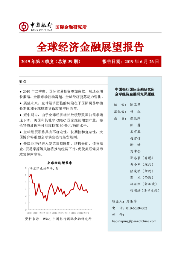 全球经济金融展望报告