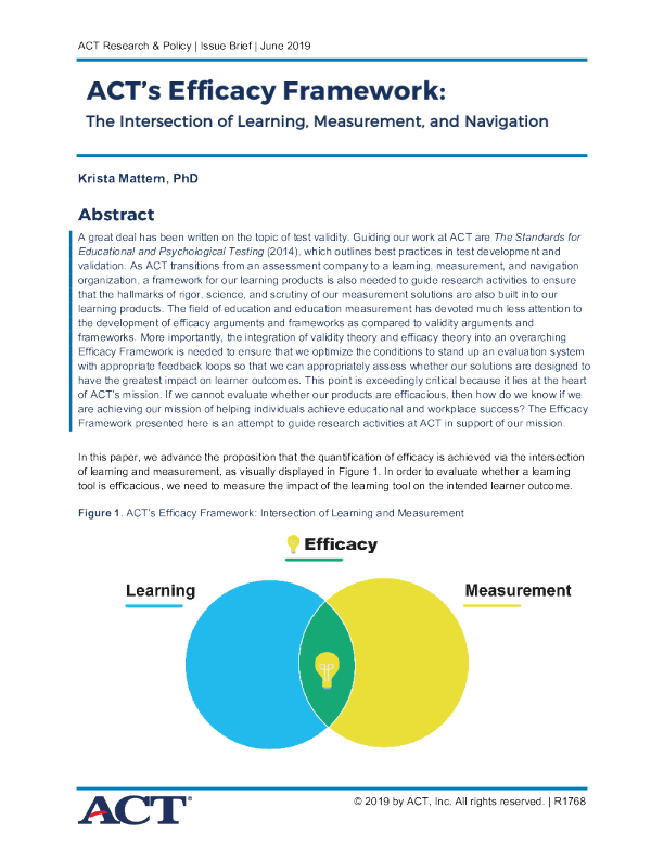 ACTs Efficacy Framework - Issue Brief