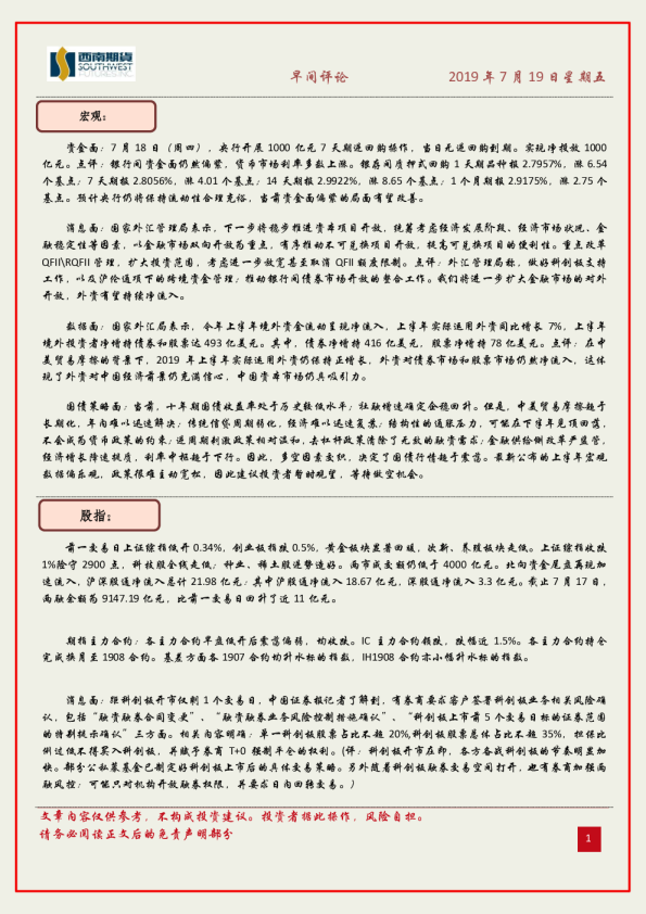 早间评论