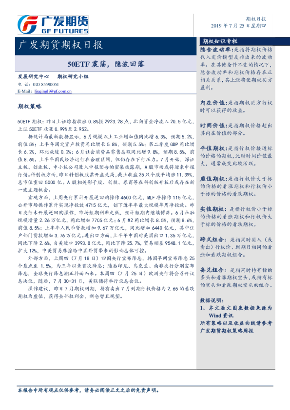 期权日报：50ETF震荡，隐波回落