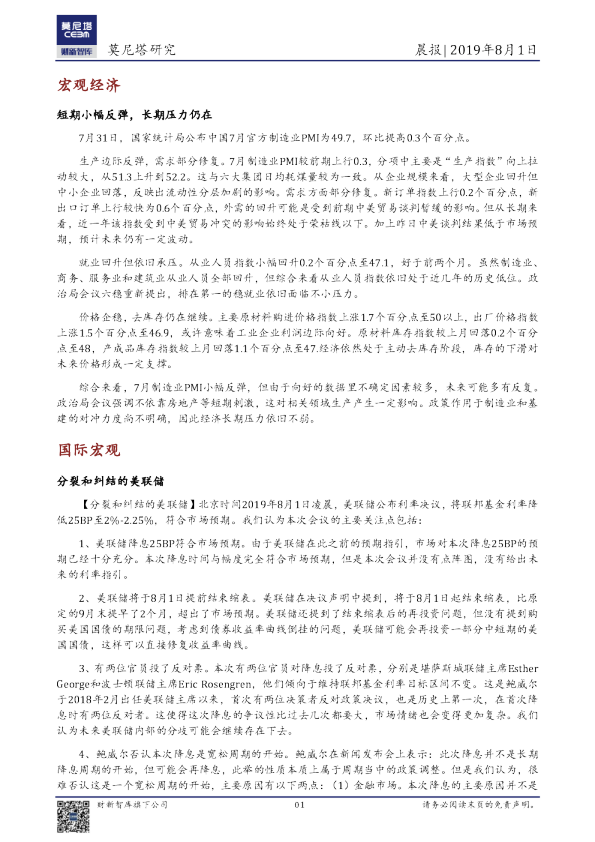 莫尼塔研究晨报