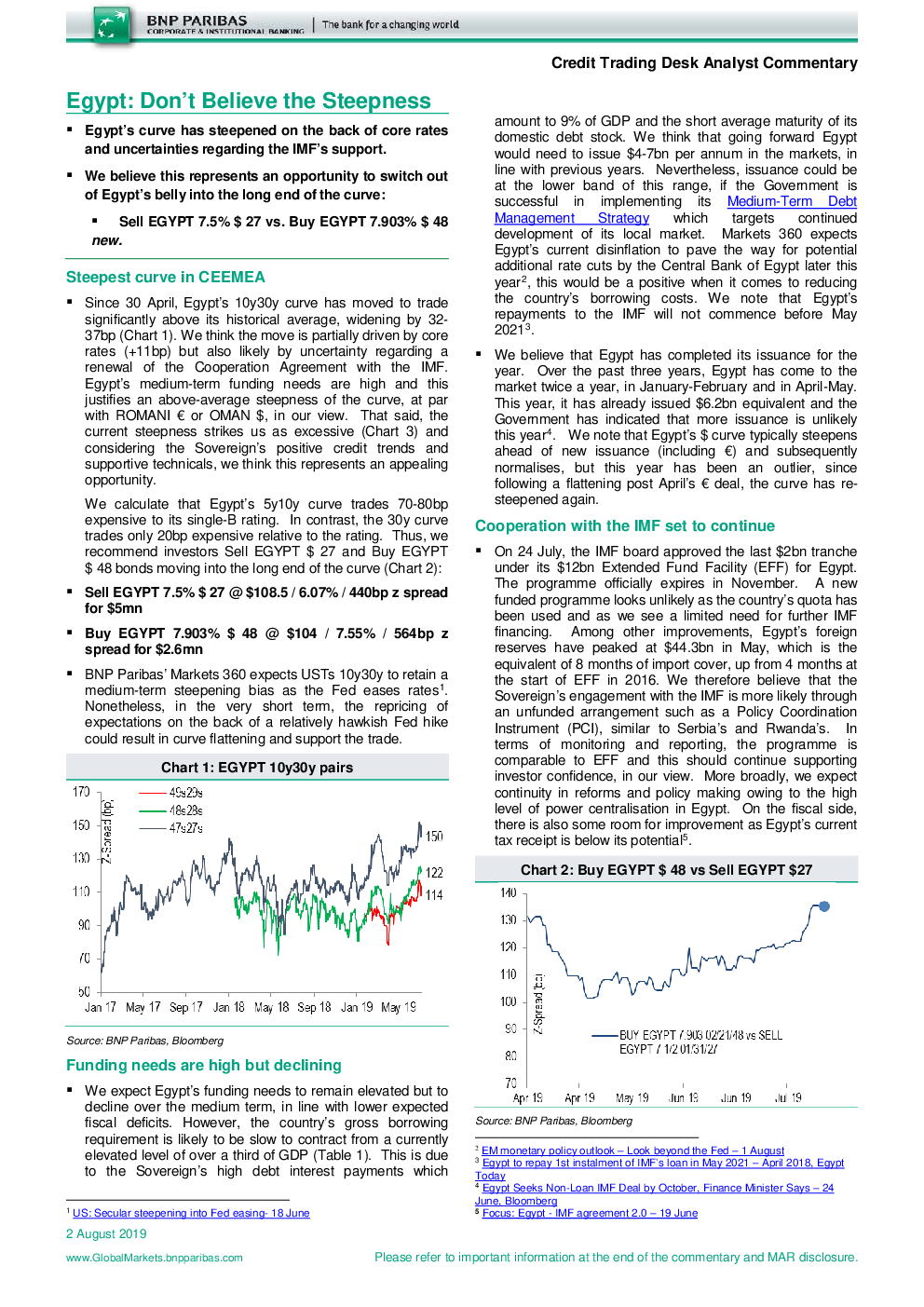 Credit Trading Desk Analyst Commentary Closing Long Italy 5y 2003
