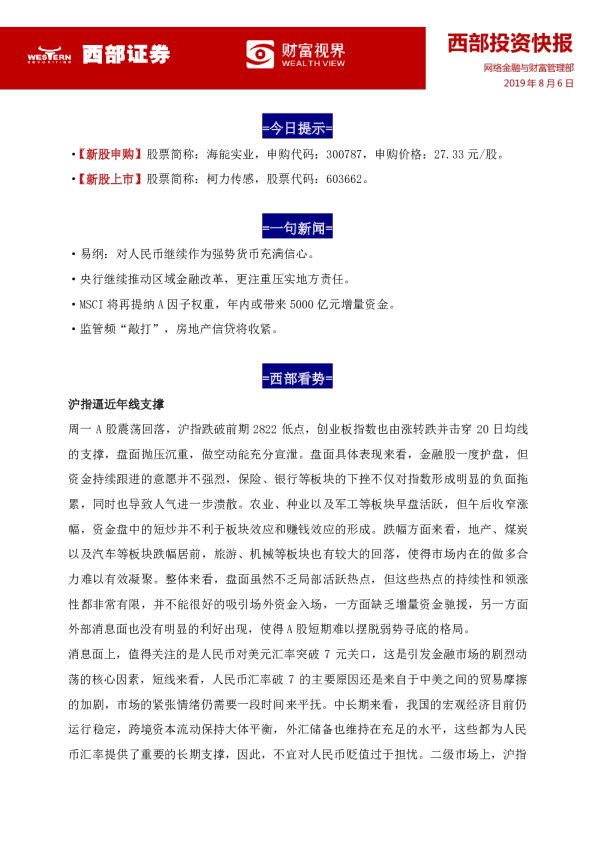 西部投资快报