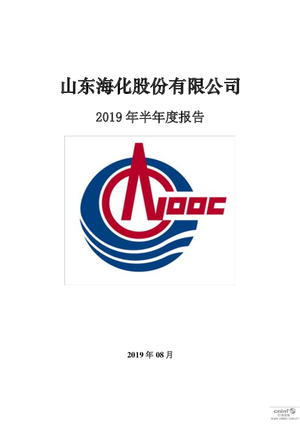 山东海化：2019年半年度报告