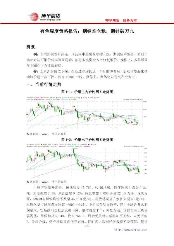 有色周度策略报告：期铜难企稳，期锌破万九