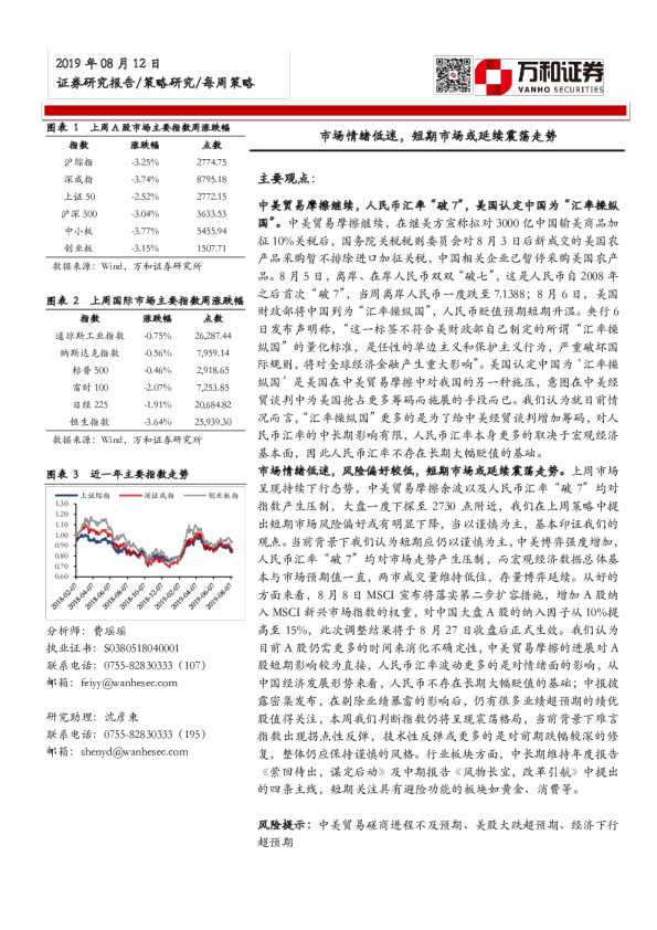 市场情绪低迷，短期市场或延续震荡走势