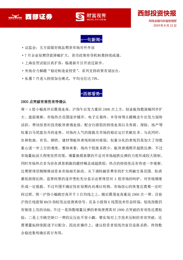 西部投资快报