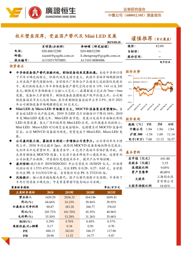 深度报告：技术壁垒深厚，受益国产替代及MiniLED发展