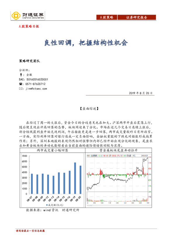 A股策略日报：良性回调，把握结构性机会