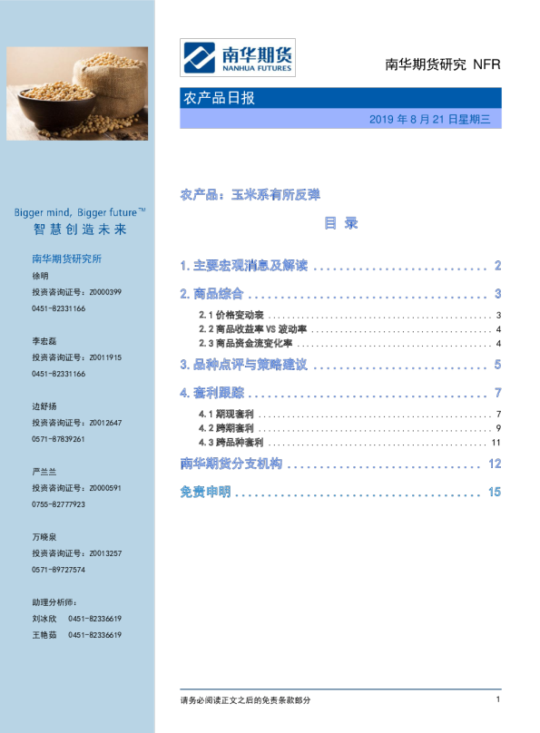 农产品日报：玉米系有所反弹