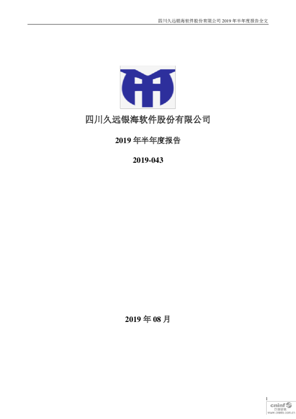 久远银海：2019年半年度报告