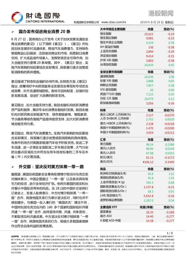 财通国际港股朝闻