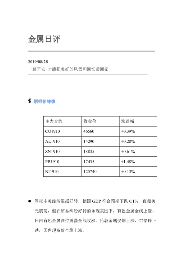 弘业期货金属日评