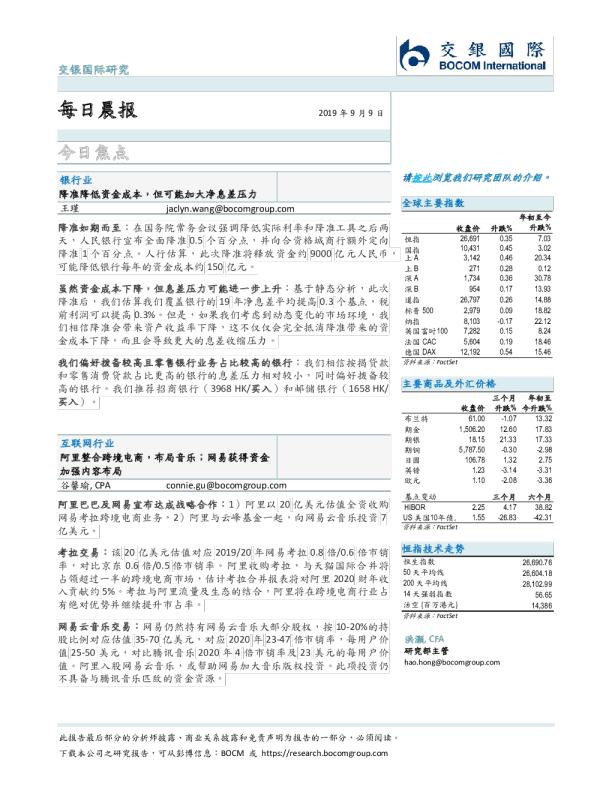 交银国际每日晨报