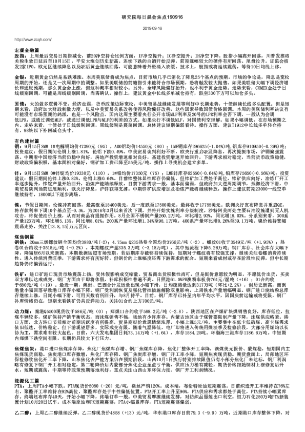 研究院每日晨会焦点