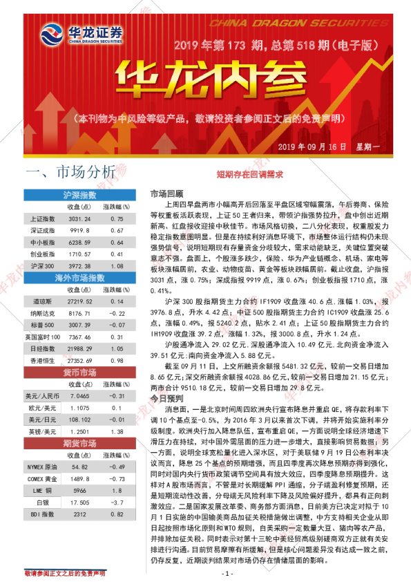 华龙内参2019年第173期，总第518期（电子版）