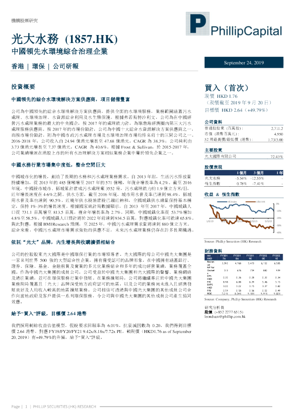 中国领先水环境综合治理企业