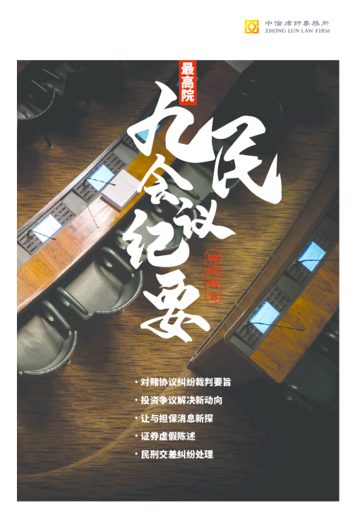 中伦九民会议纪要特别报告