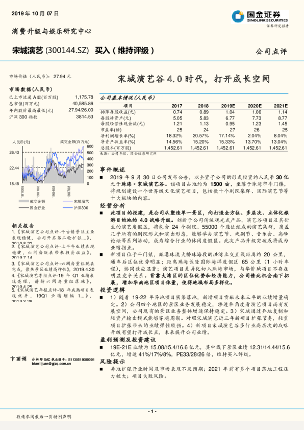 宋城演艺谷4.0时代，打开成长空间