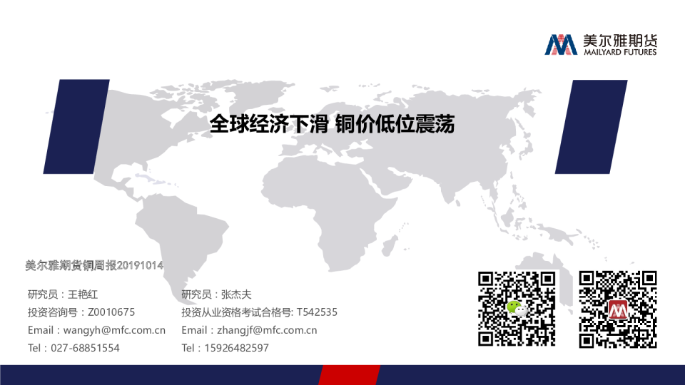 全球经济下滑，铜价低位震荡