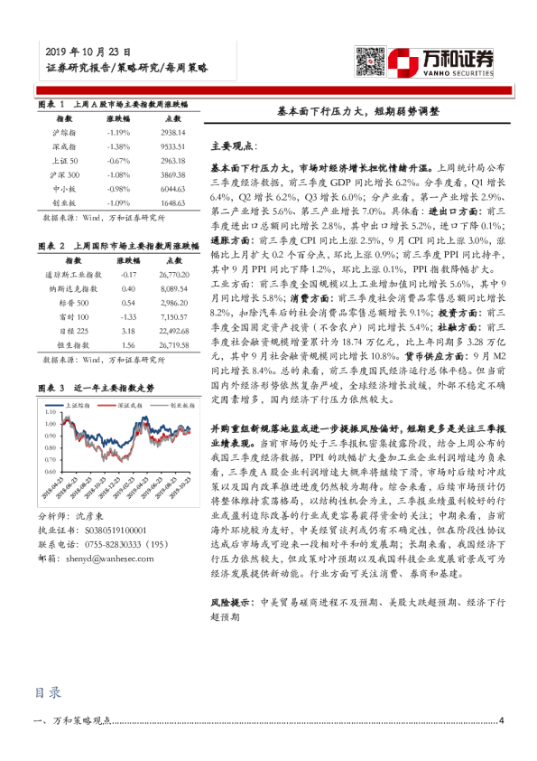 基本面下行压力大，短期弱势调整