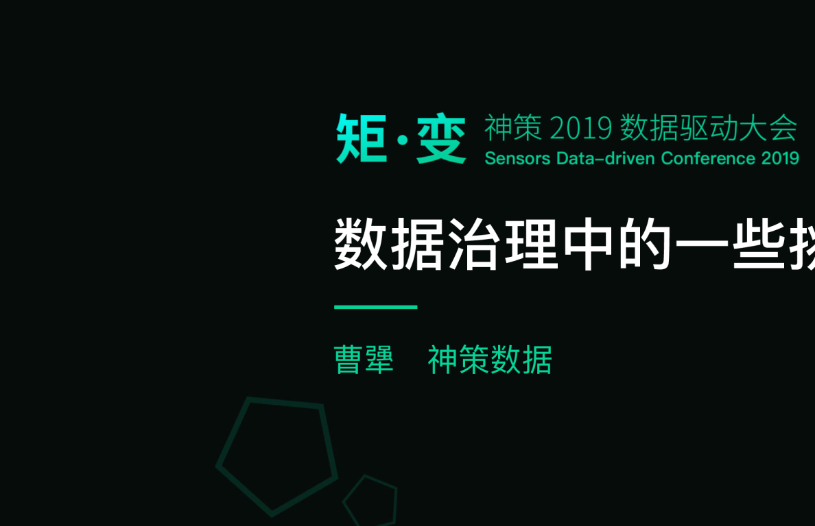 2019 数据驱动大会——数据治理从方法到实践