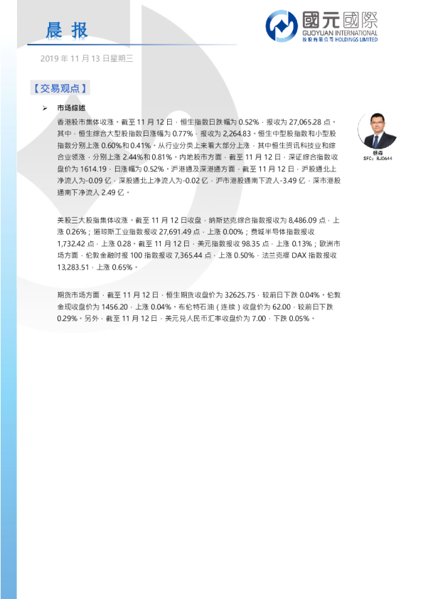国元国际晨报