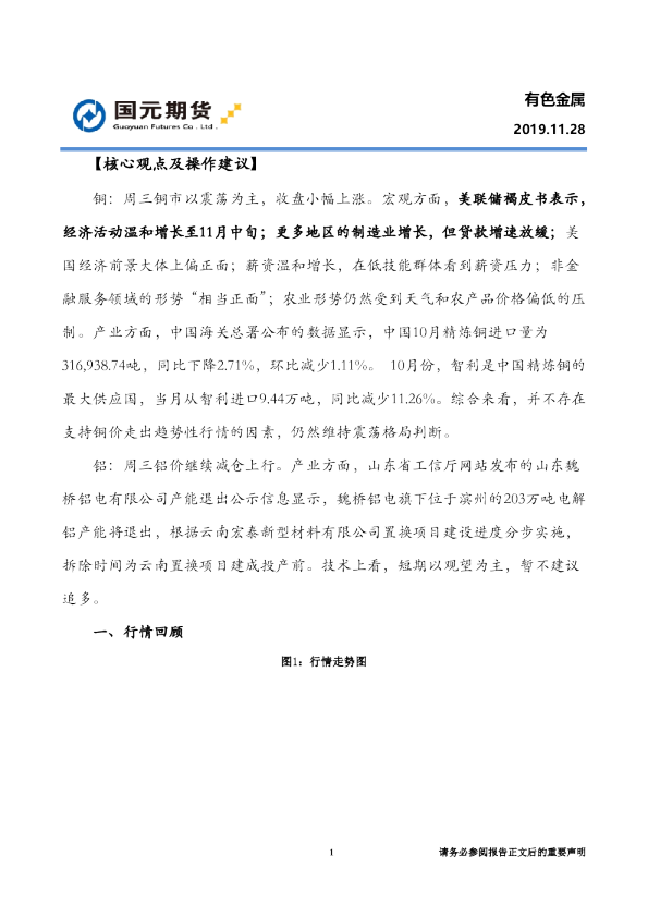 国元期货：有色金属