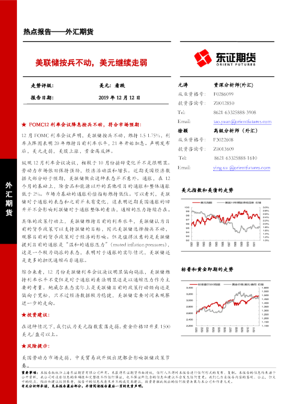 美联储按兵不动，美元继续走弱