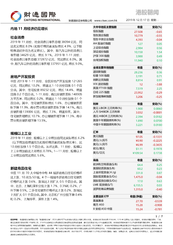 财通国际港股朝闻