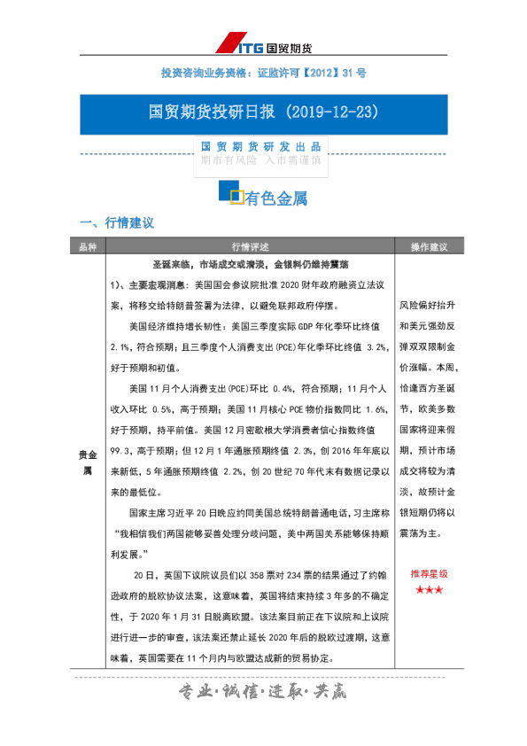 有色金属投研日报