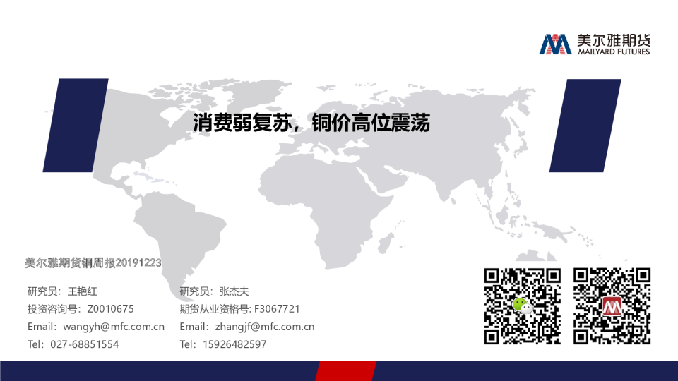 消费弱复苏，铜价高位震荡