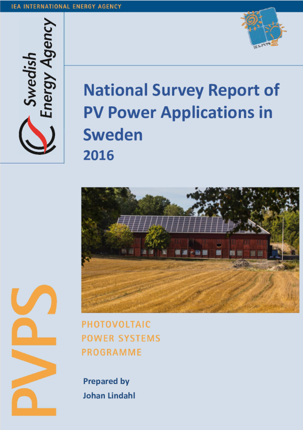 瑞典光伏发电应用全国调查报告-2016