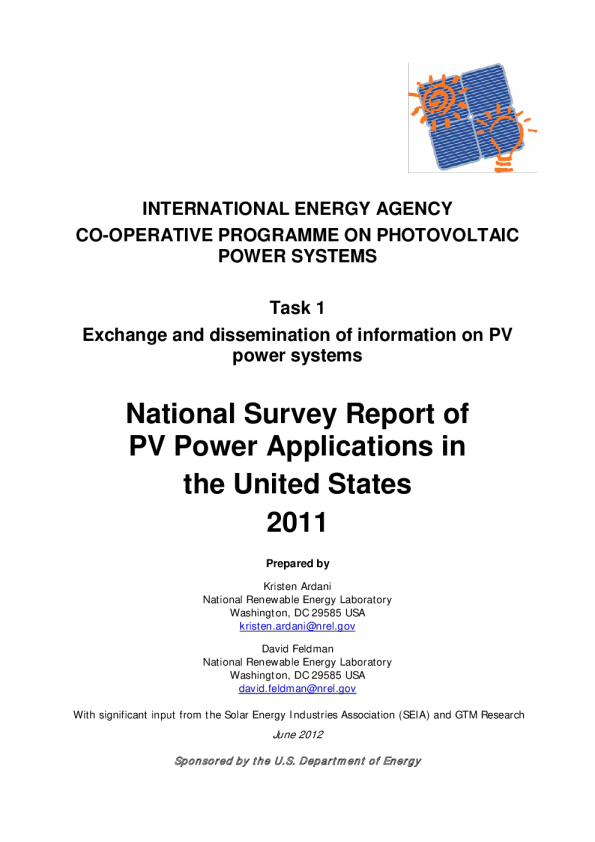 2011年美国光伏发电应用全国调查报告